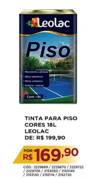 Tinta Para Piso Cores 18L Leolac