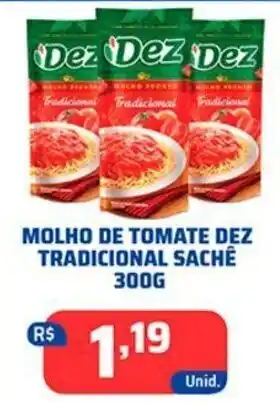 Tatico MOLHO DE TOMATE DEZ TRADICIONAL SACHÊ 300G oferta