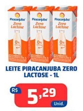 LEITE PIRACANJUBA ZERO LACTOSE - 1L