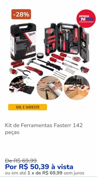 Kit de Ferramentas Fasterr 142 peças