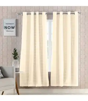 Freitas Varejo Cortina voil xadrez tecido com corta luz marfim la viere 2,40x1,60m oferta
