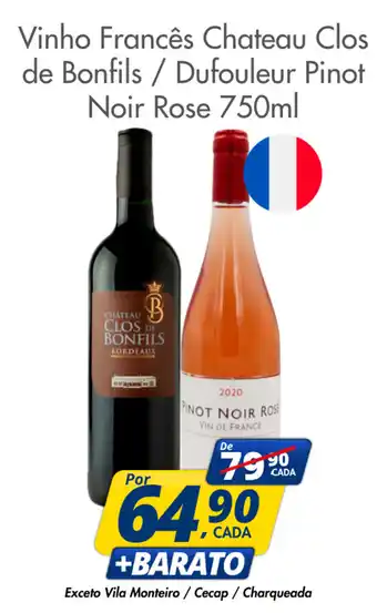 Delta Supermercados Vinho Francês Chateau Clos de Bonfils / Dufouleur Pinot Noir Rose 750ml oferta
