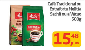 Tenda Atacado Café Tradicional ou Extraforte Melitta Sachê ou a Vácuo 500g oferta