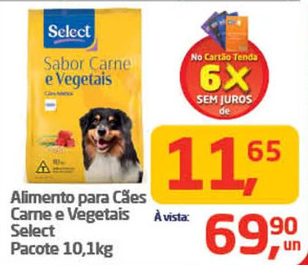 Tenda Atacado Alimento para Cães Carne e Vegetais Select Pacote 10,1kg oferta