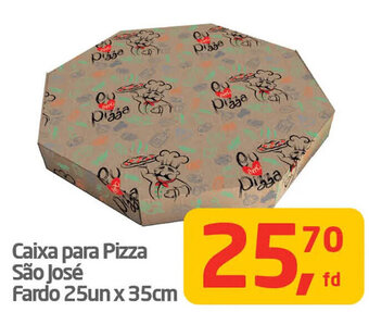 Tenda Atacado Caixa para Pizza São José Fardo 25un x 35cm oferta