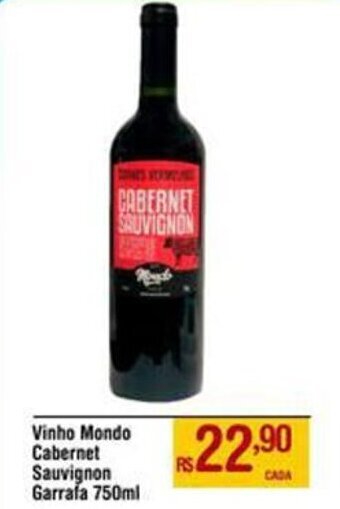 Vinho Mondo Cabernet Sauvignon Garrafa 750ml