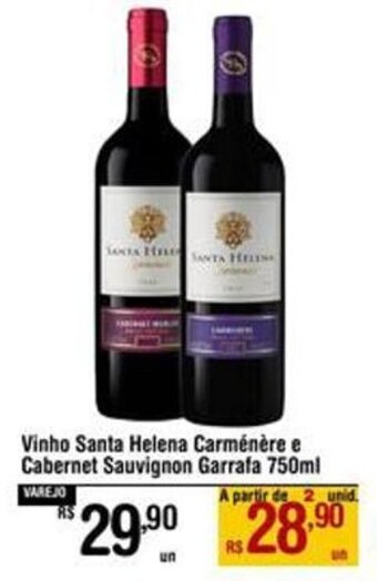 Max Atacadista Vinho Santa Helena Carménère e Cabernet Sauvignon Garrafa 750ml oferta