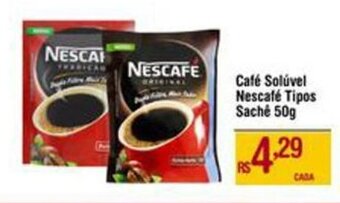 Max Atacadista Café Solúvel Nescafé Tipos Saché 50g oferta