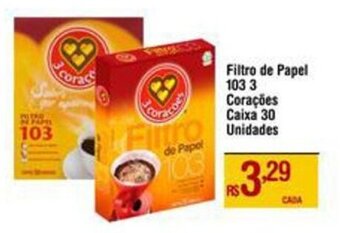Max Atacadista Filtro de Papel 103 3 Corações Caixa 30 Unidades oferta