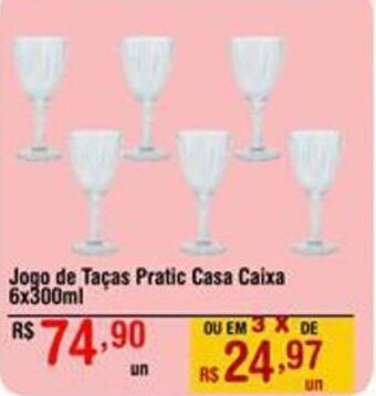 Max Atacadista Jogo de Taças Pratic Casa Caixa 6x300ml oferta