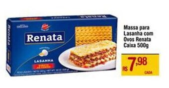 Massa para Lasanha com Ovos Renata Caixa 500g