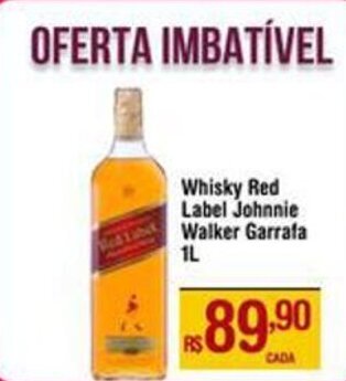 Max Atacadista Whisky Red Label Johnnie Walker Garrafa 1L oferta
