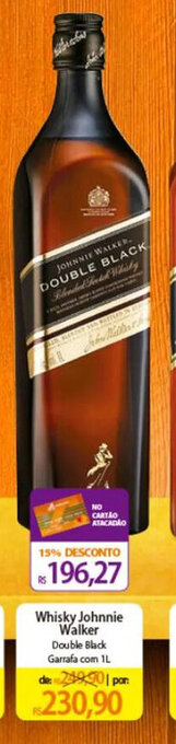 Atacadão Whisky Johnnie Walker Double Black Garrafa com 1L oferta