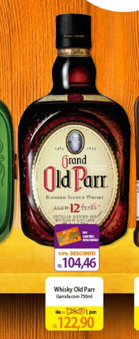 Atacadão Whisky Old Parr Garrafa com 750ml oferta