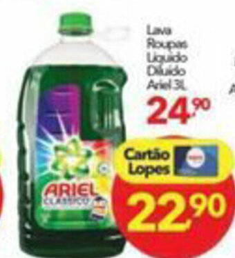 Lopes Supermercados Lava roupas liquido Diluido Ariel 3L oferta