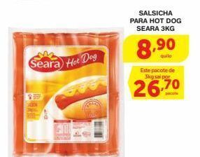 Roldão Salsicha para hot dog seara 3kg oferta