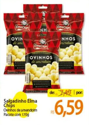 Atacadão Salgadinho Elma Chips Ovinhos de amendoim Pacote com 170g oferta