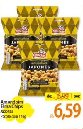 Atacadão Amendoim Elma Chips Japonês Pacote com 145g oferta