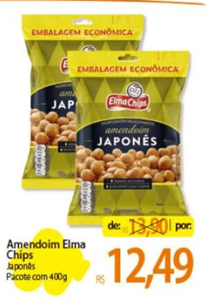 Atacadão Amendoim Elma Chips Japonês Pacote com 400g oferta