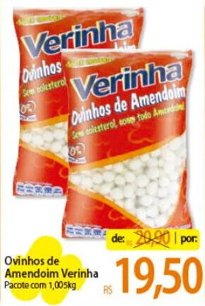 Ovinhos de Amendoim Verinha Pacote com 1,005kg
