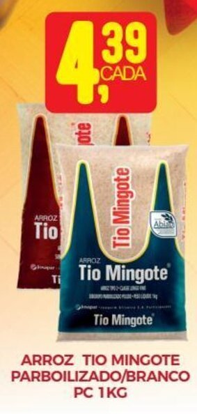 ARROZ TIO MINGOTE PARBOILIZADO/BRANCO PC 1KG