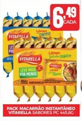 Fort Atacadista PACK MACARRÃO INSTANTÂNEO VITARELLA SABORES PC 445,8G oferta