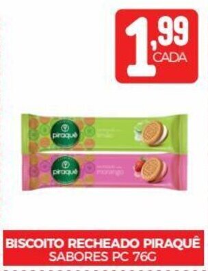 Fort Atacadista BISCOITO RECHEADO PIRAQUÊ SABORES PC 76G oferta