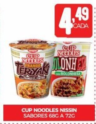 Fort Atacadista CUP NOODLES NISSIN SABORES 68G A 72G oferta
