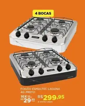 DB Supermercados Fogão esmaltec laguna 4q preto oferta