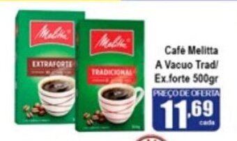 Higa's Supermercado Cafe Melitta a Vacuo Tradicional/ Extra Forte 500g oferta