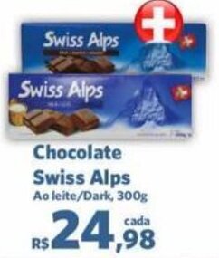 Sam's Club Chocolate Swiss Alps Ao leite/Dark, 300g oferta