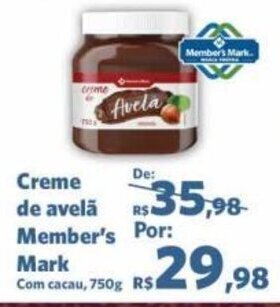 Sam's Club Creme de avelã Member's Mark oferta
