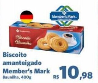 Sam's Club Biscoito amanteigado Member's Mark Baunilha, 400g oferta