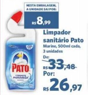 Sam's Club Limpador sanitário Pato Marine, 500ml cada, 3 unidades oferta