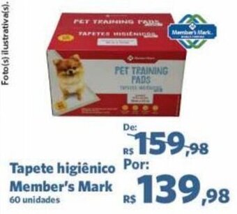 Sam's Club Tapete higiênico Member's Mark 60 unidades oferta