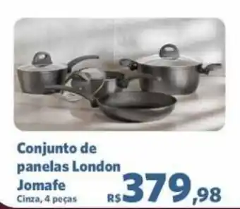 Conjunto de panelas London Jomafe Cinza, 4 peças