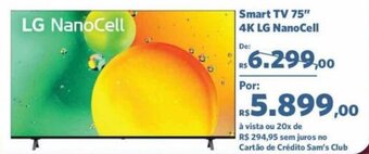 Sam's Club Smart TV 75" 4K LG NanoCell oferta