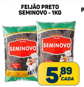 Dom Atacadista FEIJÃO PRETO SEMINOVO - 1KG oferta
