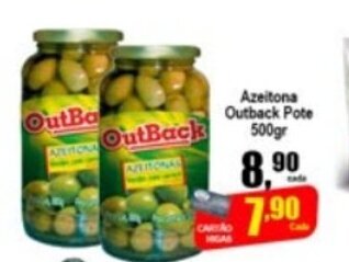 Higa's Supermercado Azeitona Outback pote 500g oferta