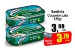 Higa's Supermercado Sardinha Coqueiro Lata 125g oferta