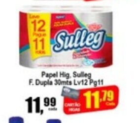 Higa's Supermercado Papel Hig. Sulleg Folha Dupla 30mts Lv12 Pg11 oferta