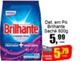 Higa's Supermercado Det. em po Brilhante Sachet 800g oferta