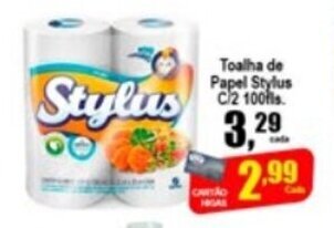 Higa's Supermercado Toalha de Papel Stylus c/2 100fls oferta