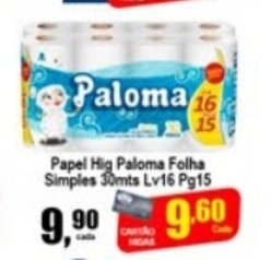 Higa's Supermercado Papel Hig Paloma Folha Simples 30mts Lv16 Pg15 oferta