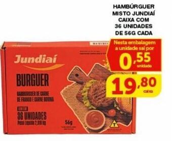 Roldão Hambúrguer misto jundiaí caixa com 36 unidades de 56g cada oferta