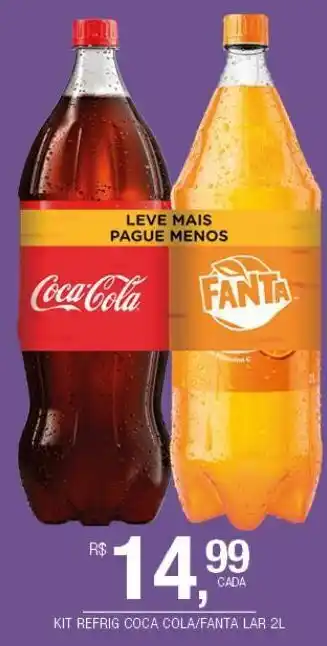 DB Supermercados Kit refrigerante coca cola + fanta guaraná 2l oferta