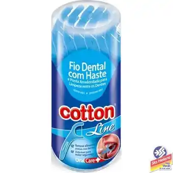 Fio dental cotton line oral care com hastes 10 unidades