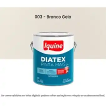 Bemol Tinta acrilica iquine economica fosco-aveludado 3,2l diatex pinta mais 003 branco gelo (mp) oferta
