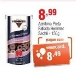 Veran Supermercados Azeitona Preta Fatiada Hemmer Sache 150g oferta