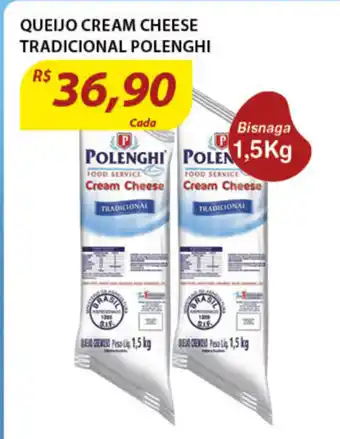 Assaí Atacadista Queijo Creme Cheese Tradicional Polenghi 1.5kg oferta